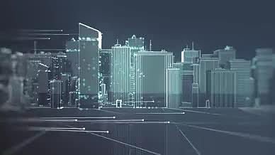 智慧城市光线片头标志AE模板视频的预览图